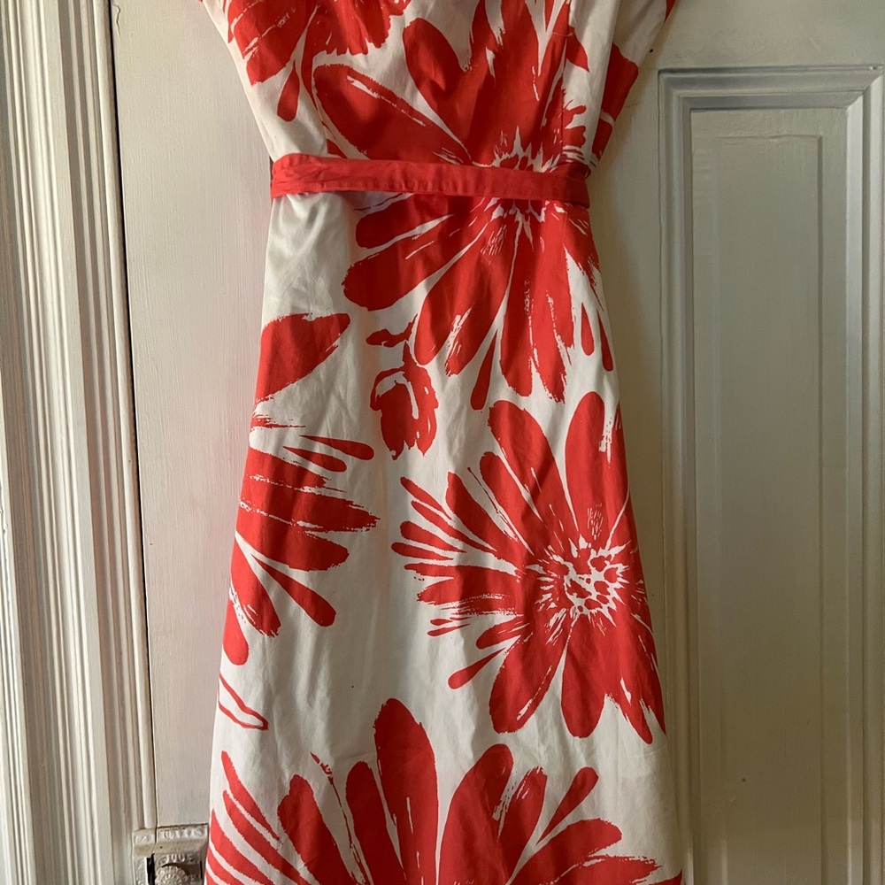 SNAP Floral Pink and White Strapless Dress